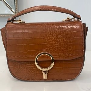 MANGO Crock Embossed Hand Bag. NEW !